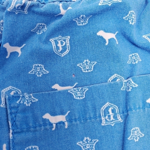 PINK VICTORIA'S SECRET Y2K PHI BETA PINK COTTON SLEEP LOUNGE PANTS BLUE WOMEN M - Picture 7 of 16